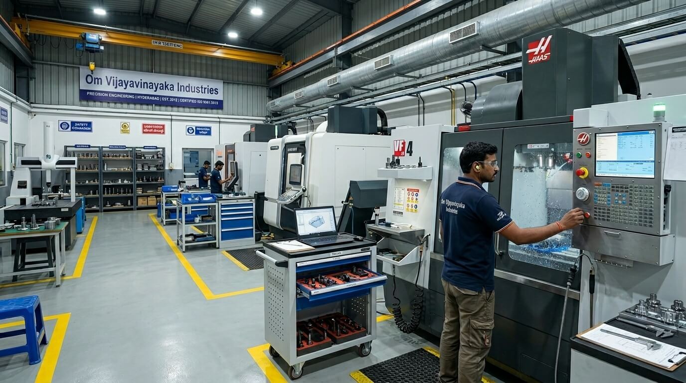 Precision engineering workshop interior OM Vijayavinayaka Industries Secunderabad